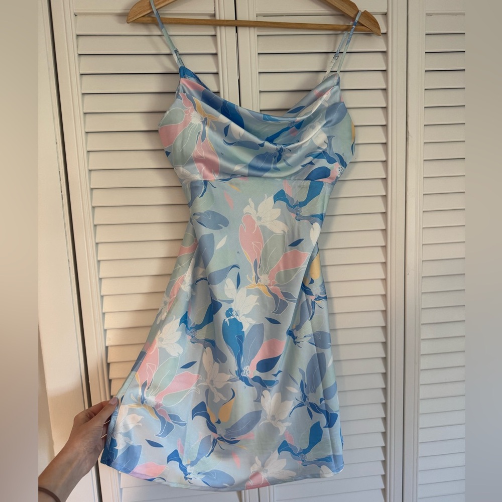 Floral Satin Mini Dress